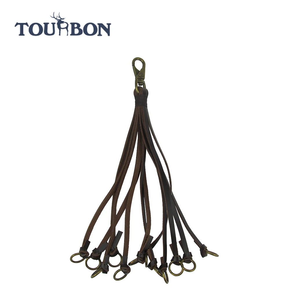 

TOURBON 2021 Hot Sales Top Grain Genuine Leather Game Carrier Hunting Equipment With 12 Loops