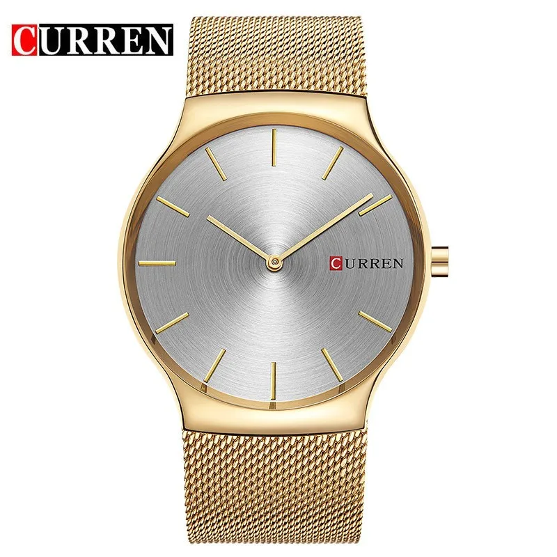 

Unique Design 2 Hands Display Luxury Japanese Movement Quartz Watch Classic Women Analog Men Stainless Steel Mesh Watch 8256 Hot