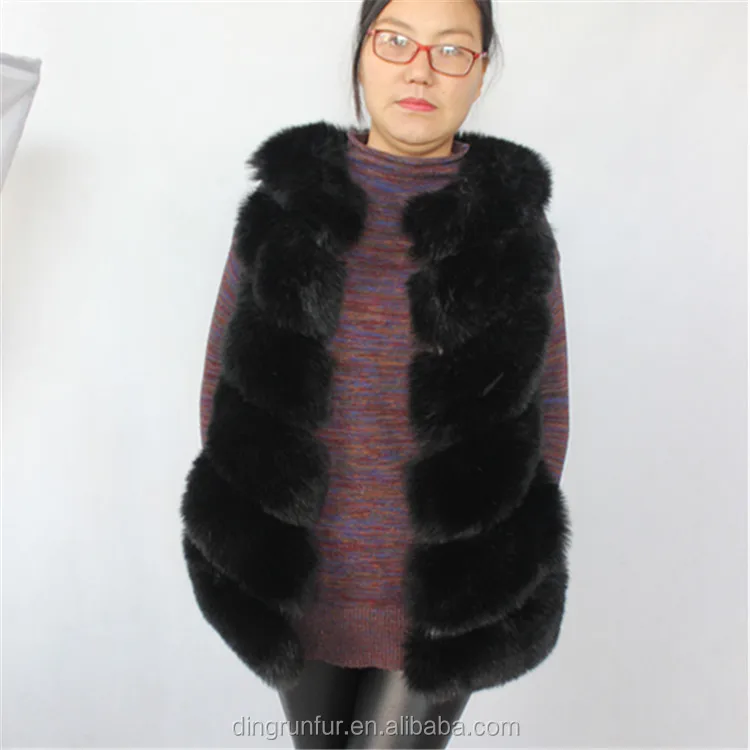 

wholesale High-grade fake Fox Fur Gilet women faux fur vest, Customized color