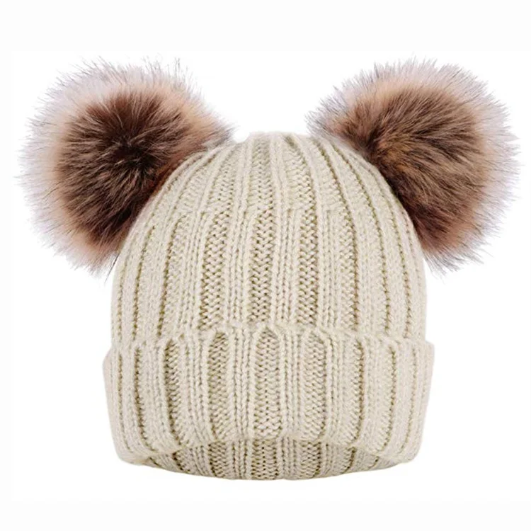 baby double bobble hat