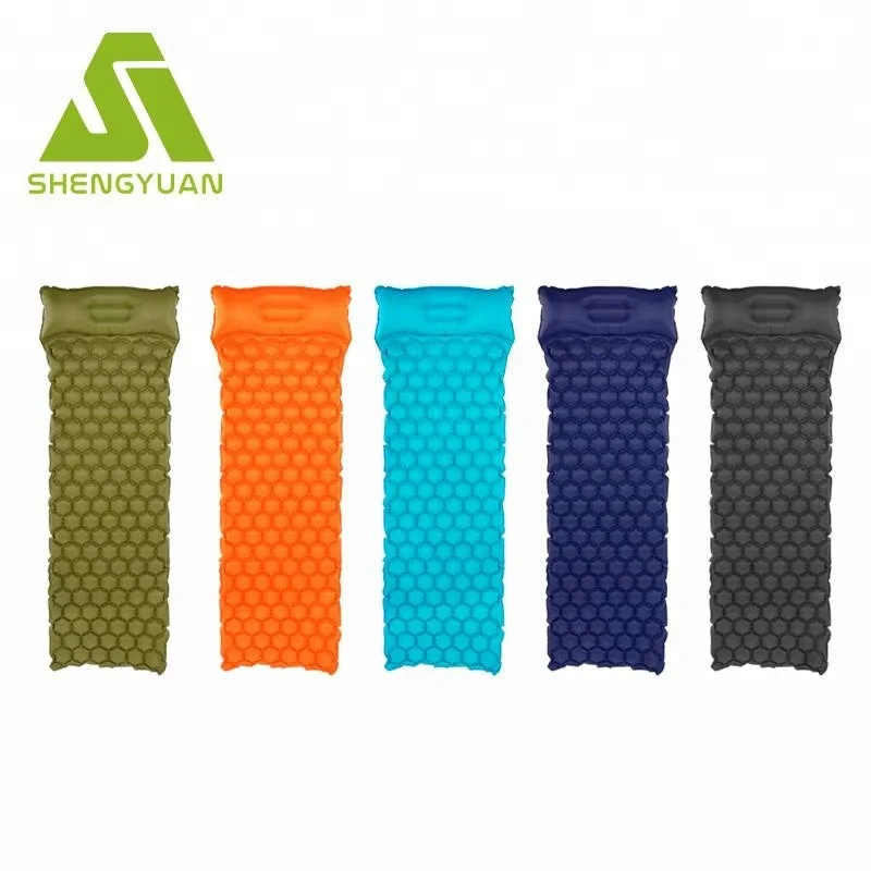 

Air-Support Cells Design Ultralight Self-Inflating Sleeping Pad with Pillow, Blue;army green;deep blue;orange green;gray;customized available