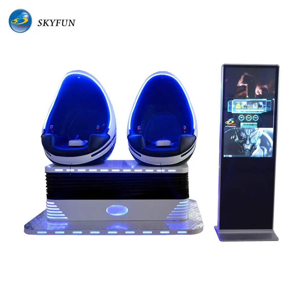 

Great promotion price 9d virtual reality game egg chair 9d vr cinema, Blue, black