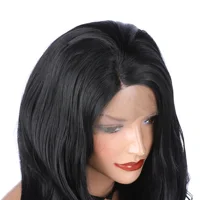 

Factory Outlet Nice Price Popular Women Long Black Regular Wave Lace Front Wig