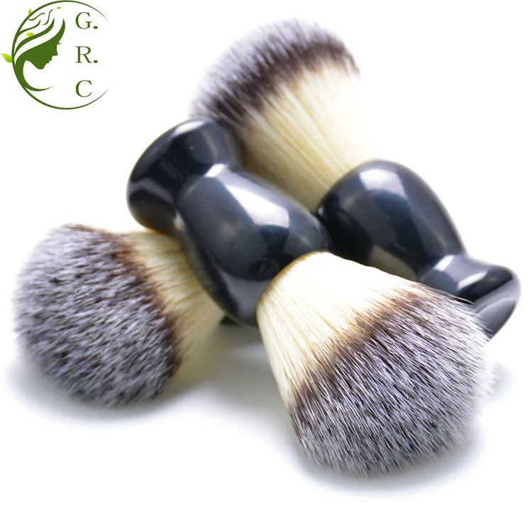 

Hign Quality Customized Private Label Cheap Black Color Resin Handle Baber Men Synthetic Vegan Pure Badger Hair Shaving Brush, Wooden color
