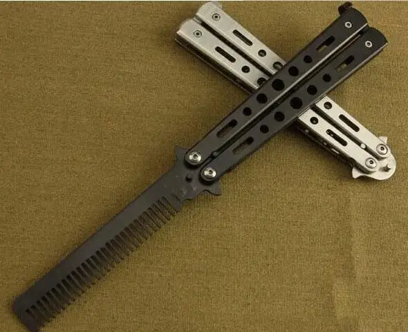 

new comb Knife Style Trainer Tool Metal Black Stainless Steel, N/a