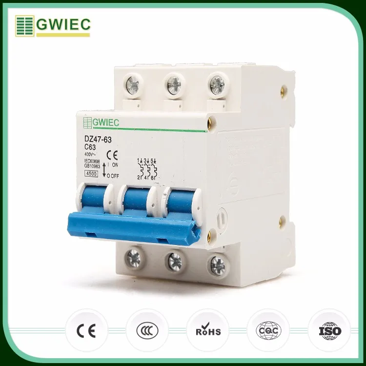 High Quality C45 Series 1-63 Amp Mini Circuit Breaker Electrical MCB