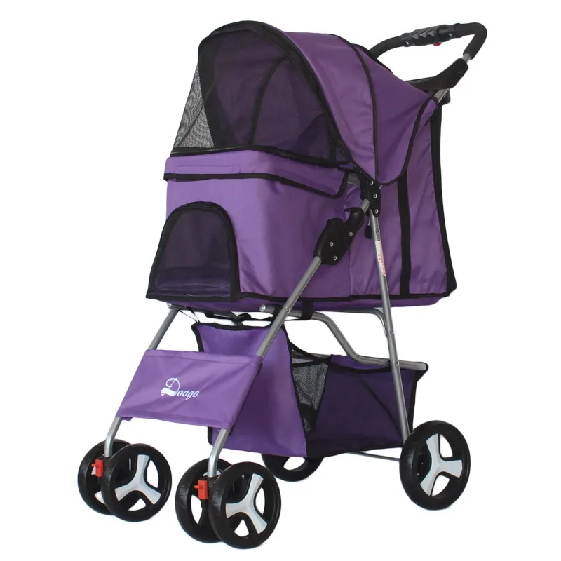 product travel carrier carriage pet stroller pet trolleys new design 4 wheel easy walk folding carton package dogs pet travel outdoors-1