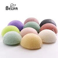 

Belifa hot sell wholesale custom dry organic esponja facial cleansing konjac sponge