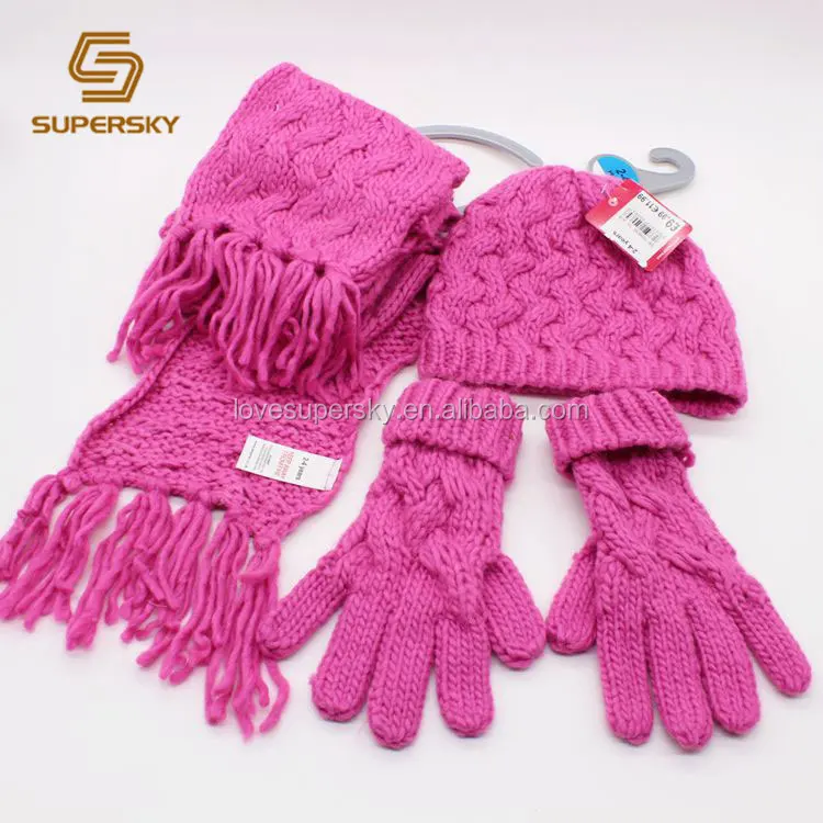 child's hat scarf and glove set