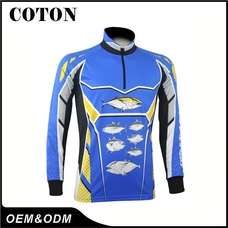 Long Sleeve Sublimation Breathable Cheap Wholesale Fishing Jerseys