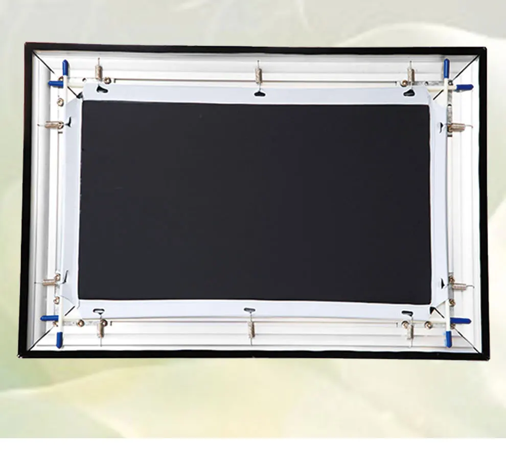 Home Theater Black Velvet Fixed Frame Projector Screen For Video