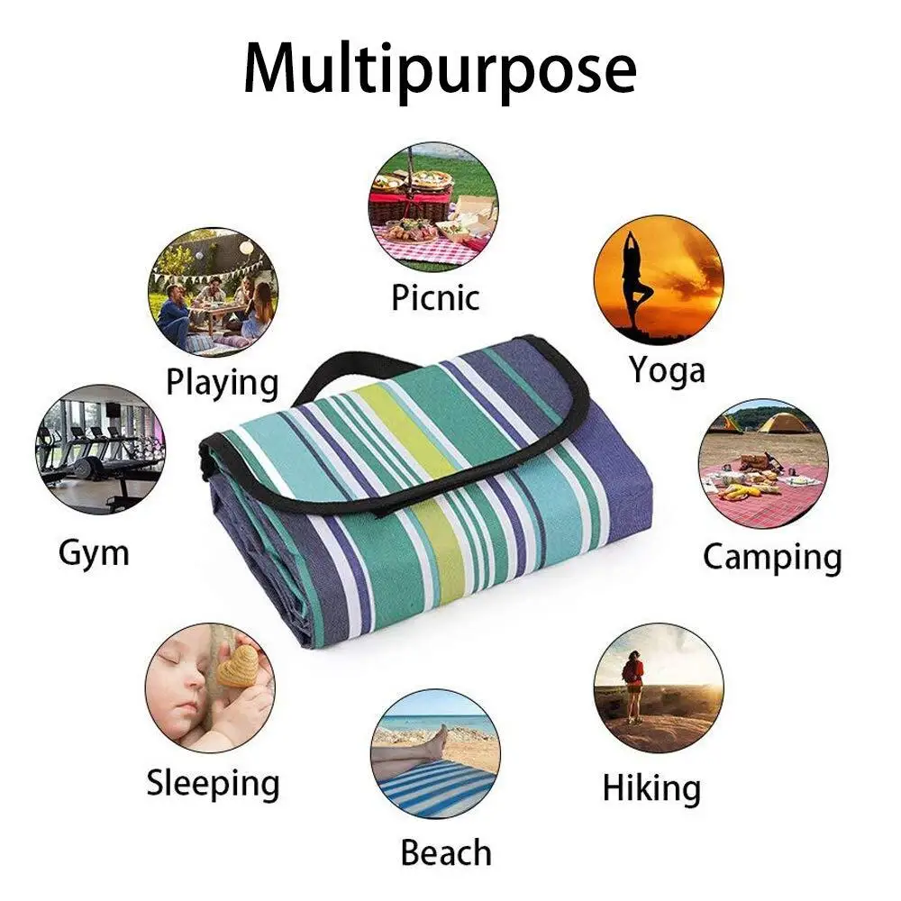 Printed Padded Recycled Waterproof Custom Picnic Blanket Folding Picnic
