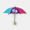 Children's umbrellas both sunny and rainy black glue sun anti-ultraviolet solid color straight rod sunshade umbrella
