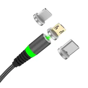 USLION 2.1A Magnetic USB Phone Charger Cable LED