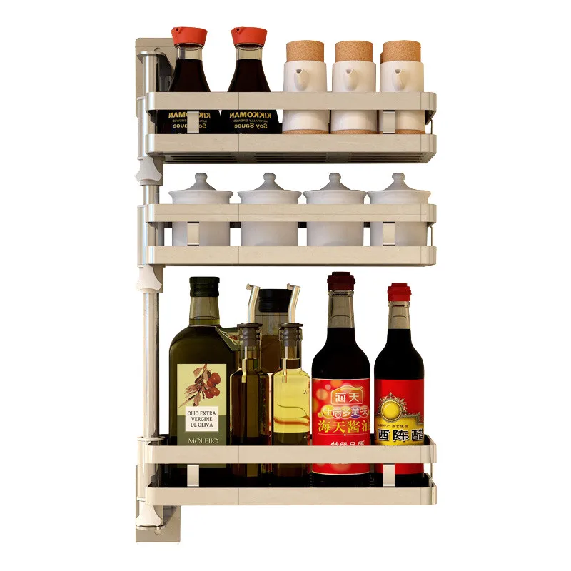 

Hanging Kitchen Wall Corner Spice Rack, Silver