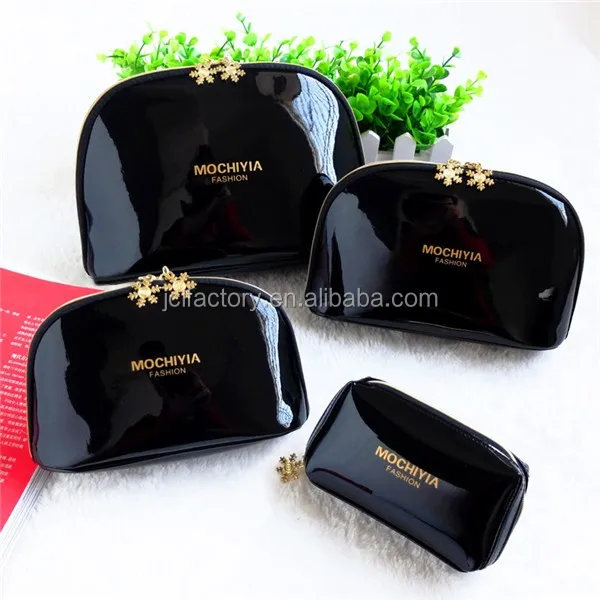 Luxury Black Pu Leather Makeup Bag Cosmetic Bag With Logo Buy Leather