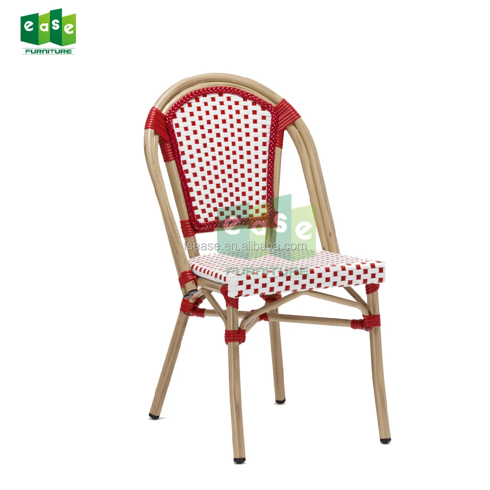 French Bistro Plastic Rattan Chairs For Restaurant Cane Outdoor (e6017