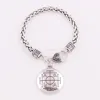 B0231 Huilin Jewelry Medieval Money Antique Silver Plated AGLA Success Amulet Wheat Chain Bracelet Jewelry