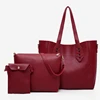 Western style simple designer solid color rivet big capacity women bag handbags