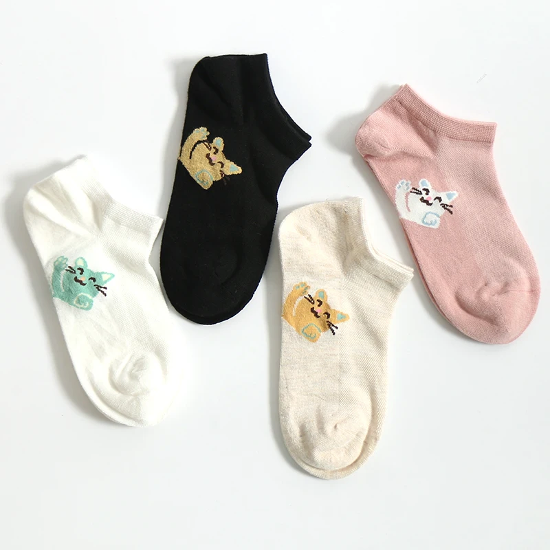 

Summer Cotton Casual Invisible Lady Colorful Women Cute Ankle Socks, Custom color