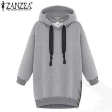 Winter Autumn 2016 Fashion Women Long Sleeve Hooded Jacket Loose Warm Sport Hoodies Solid Sweatshirt Plus Size 3 Colors