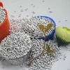 High-efficiency granule HDPE hardening agent for plastic pipe material