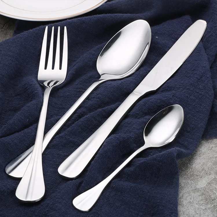 

cutlery set flatware set stainless steel spoon knife forks set silverware sets for Wedding Event Restaurant, Silver