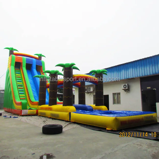 
Best quality palm tree giant inflatable water slide 