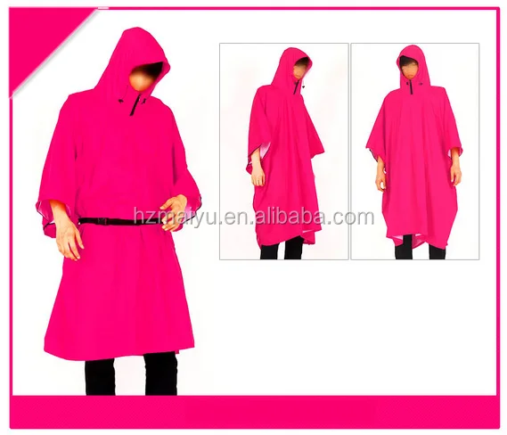 
Maiyu adult breathable 100% polyester waterproof rain poncho with sleeves 