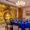 Hotel Natural luxury Decoration Non Woven Gold Buddha 3D Wall Paper