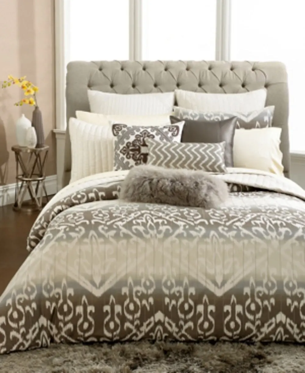 Buy Raymond Waites 5 Pcs King Gray Comforter Set In Cheap Price On
