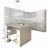 Newest modern style modular small kitchen white lacquer kitchen cabinet from China factory