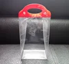 waterproof clear pvc plastic handle bag with snap button for shampoo set