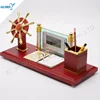 2016 wooden desk clock with leading the helmsman for business gift