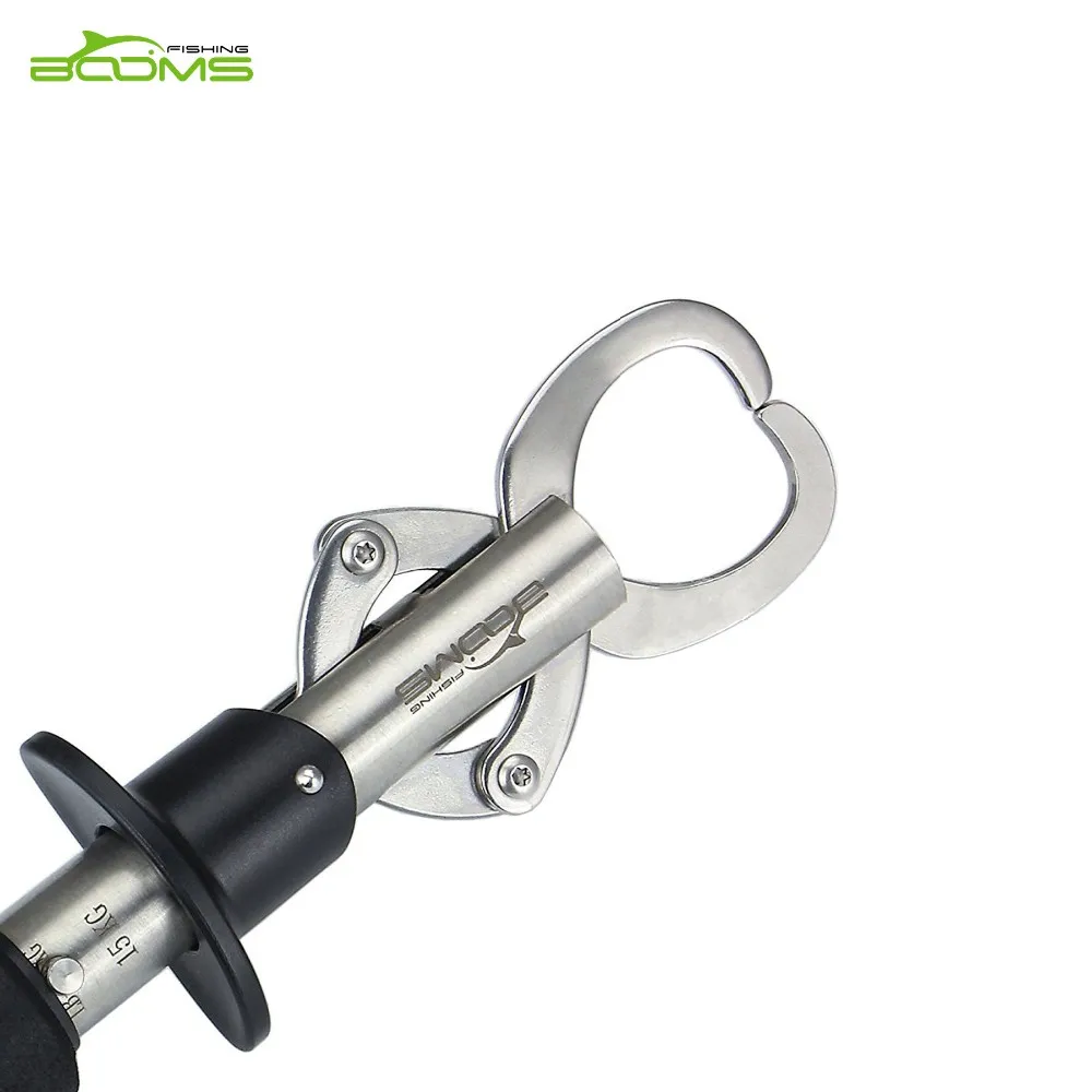 Vbest life Stainless Steel Fishing Gripper Fish Grip Holder Fish Lip Grabber with 15KG Weighing Scale & Measure Tape Fishing Accessory 