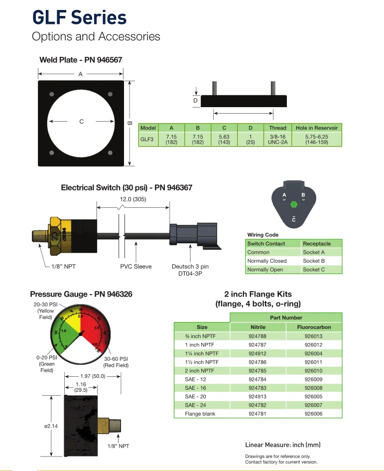 Parker Racor Low Pressure Tank Top Return Line Filters Glf Series Glf3