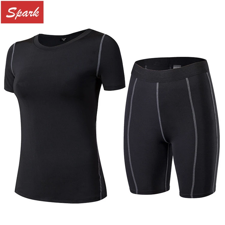 

2 pieces short sleeved blouse T-shirt + shorts girl suit, Custom color