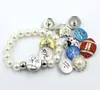 18MM Fashion Pear Adjustable Button Bangle Bracelet With DIY Snap Button