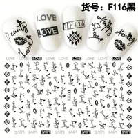 

F115-124 Alphabet Letters Marble Nail Art Decals 3D Manicure Applique Nail Stickers for Nail Decoration