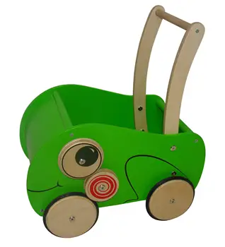 wooden dolls pram walker