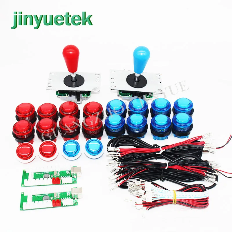 

Jinyuetek botones driving arcade kit mdf usb encoder board to joystick, Red yellow green blue white black