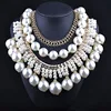 Wholesale Fashion Multilayer Big Pearl Statement Necklace Tassel, Luxury Imitation Pearl Pendant Necklace