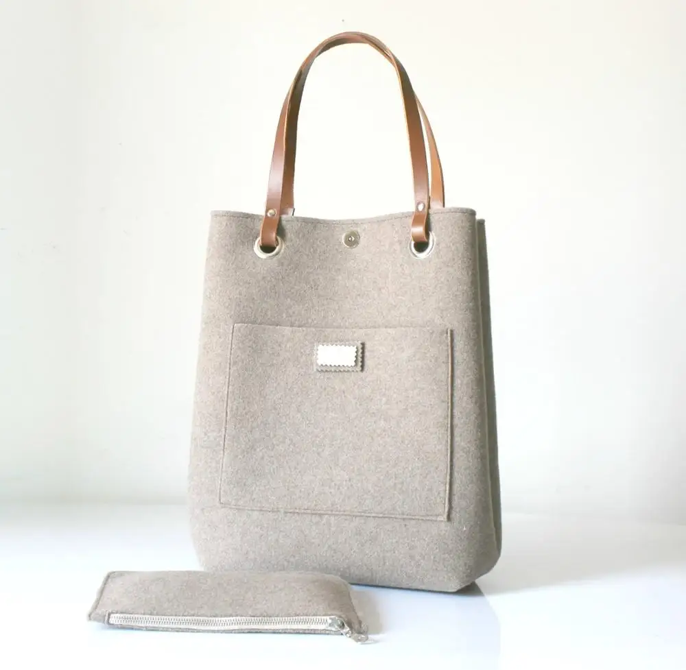 

Bags women handbags Stylish Leather Handle felt handbag
