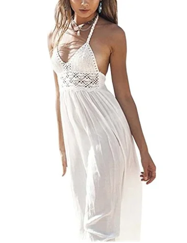 New Fashion Beach Long Evening Bohemian Maxi Crochet Backless Dress