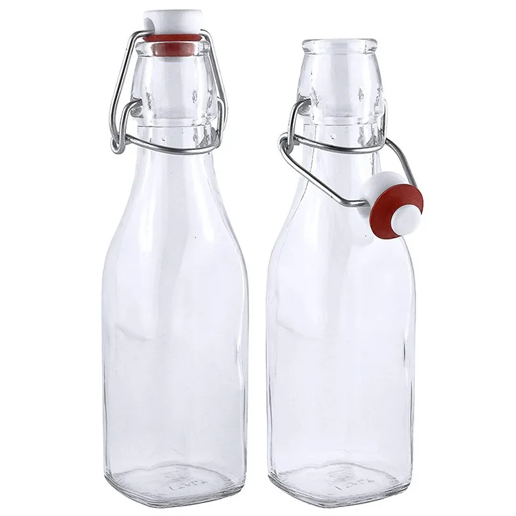 Wholesale Square Mini Glass Swing Top Bottle 250ml Buy Glass Swing Top Bottle 250ml,Mini Glass