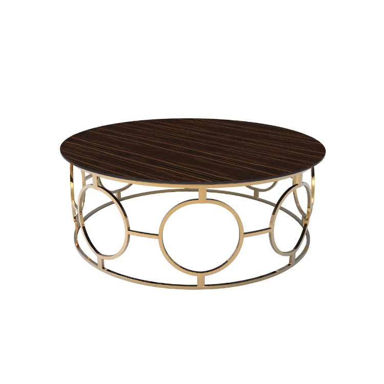 Hot Contemporary Simple Furniture Gold Stainless Steel Round Simple Furniture Gold Stainless Steel