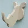 Nursery wooden wall hook Cute Kids Room Wall hook Rhino animal wall hook in birch