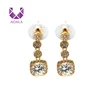 AIDAILA Gold Jewelry Luxury Micro Pave Gold Zircon Drop Earrings