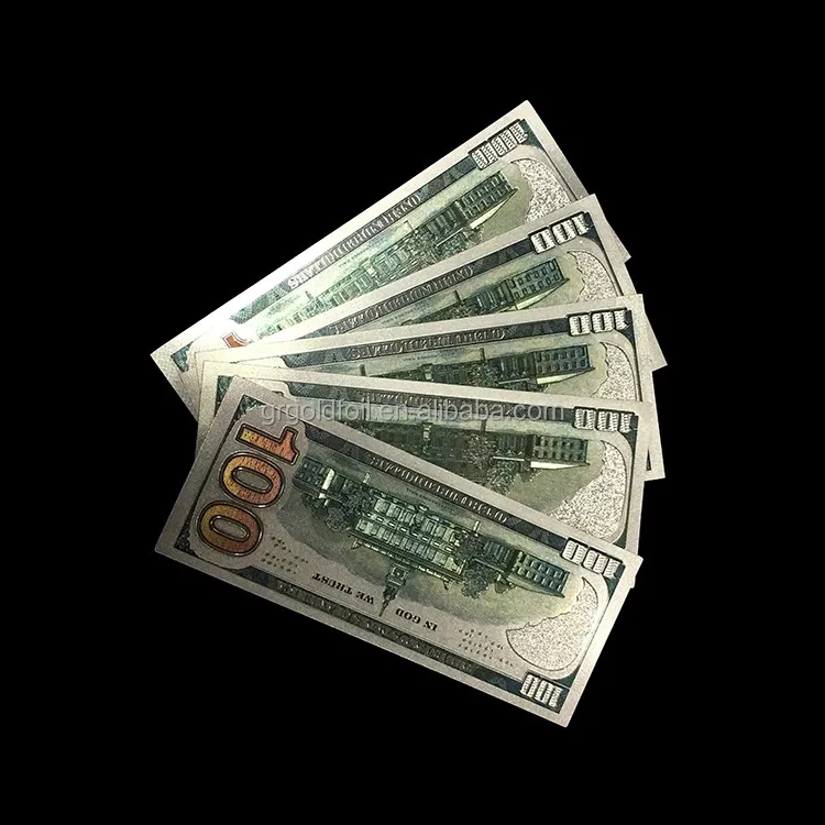 
China good quality new design 100 us dollar silver foil banknotes 