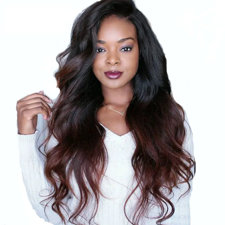 Fast Shipping Burgundy Ombre Body Wave Full Lace Front Wigs Human Hair Light Brown Lace Wigs Natural Hairline